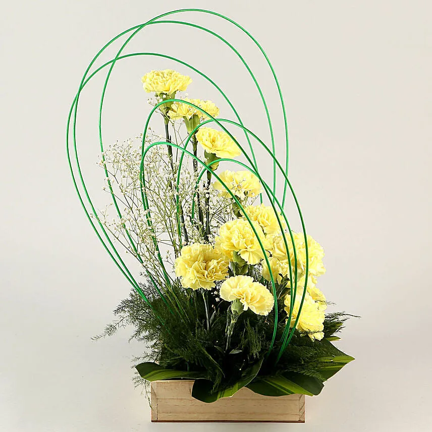 Brighter Than Sunshine Carnations Arrangement