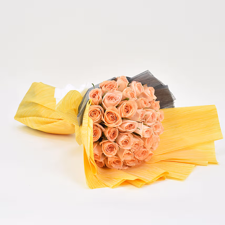 35 Peach Rose Bouquet