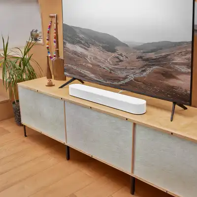 Sonos Beam (Gen 2) Smart Soundbar with Dolby Atmos - White | Immersive 3D Audio Experience
