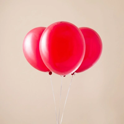 Vibrant Red Latex Balloons - Set of 3 for Celebrations