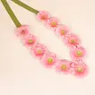 Elegant Pink Gerbera Flower Necklace with Ribbon