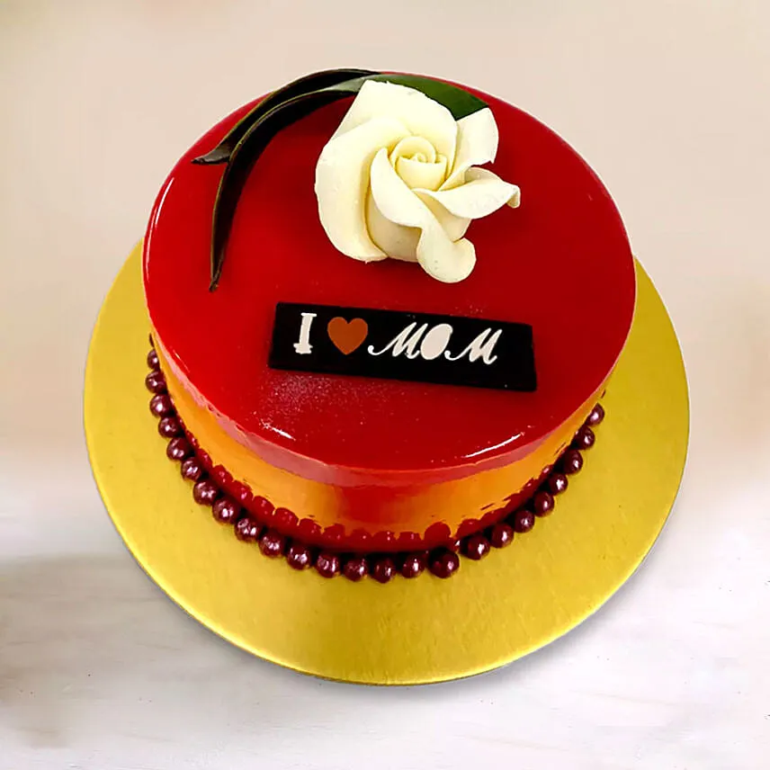 Red Ruby Rose Mousse Chocolate Cake