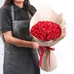 Elegant Red Rose Bouquet with Heart Topper