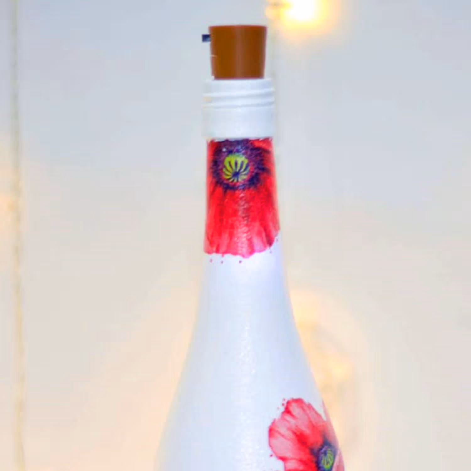 Illuminate Your Space with the 'Choose Happiness' Hand Painted LED Glass Bottle