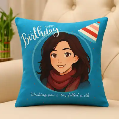 Personalized Happy Birthday Ghibli Cushion Cover - Custom Anime-Inspired Gift