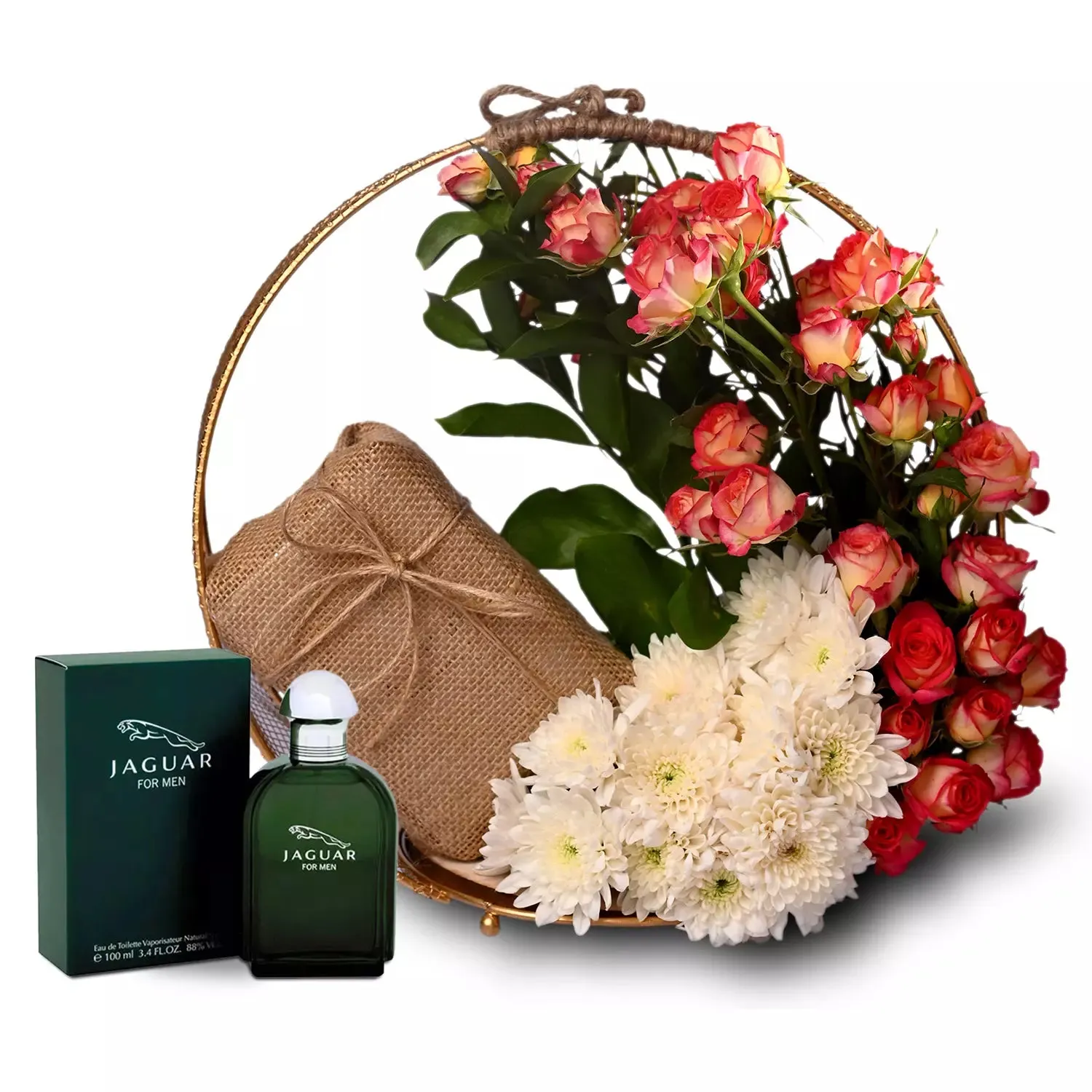 Mixed Flowers And Calvin Klein Perfume Metal Frame