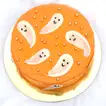 Delicious Halloween Ghost-Themed Red Velvet Cake
