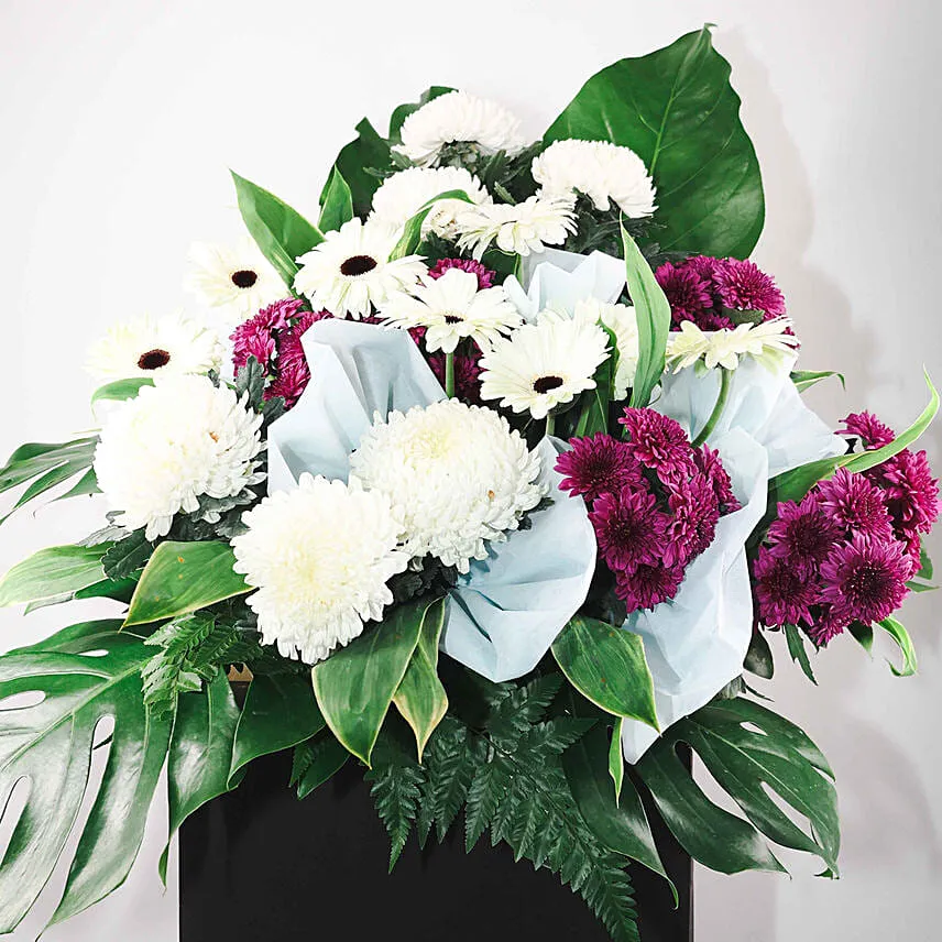 Peaceful Mixed Flowers Cardboard Stand