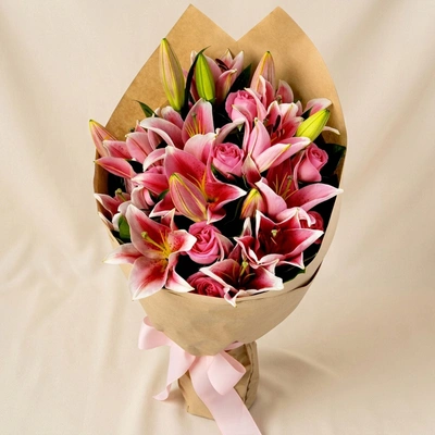 Bunch Of Pink Lilies