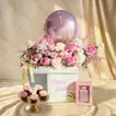 Luxurious Pink Pearl Celebration Box with Roses, Cupcakes & Perfume