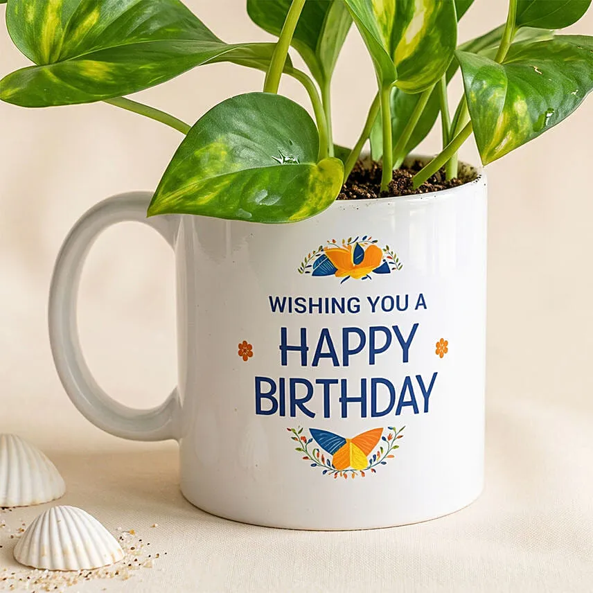 Money Plant In Happy Birthday Mug