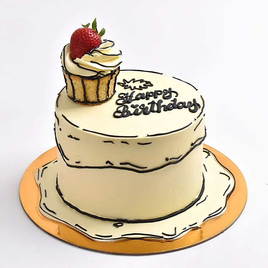 Comical Treat Birthday Red Velvet Cake