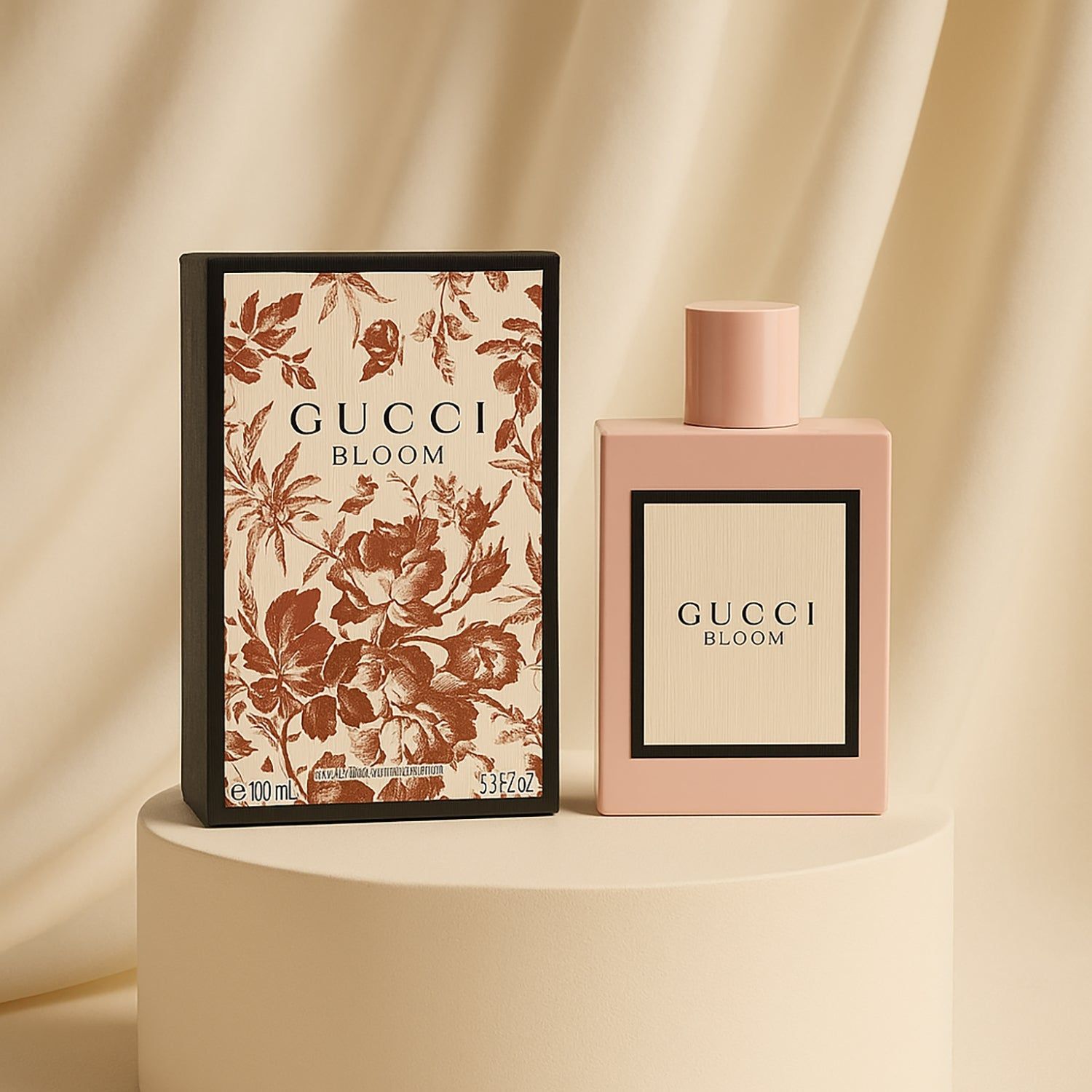 Elegant Floral Bouquet & Gucci Bloom Perfume Gift Set for Mom