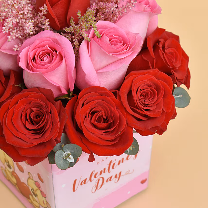 Valentines Day Roses Vase