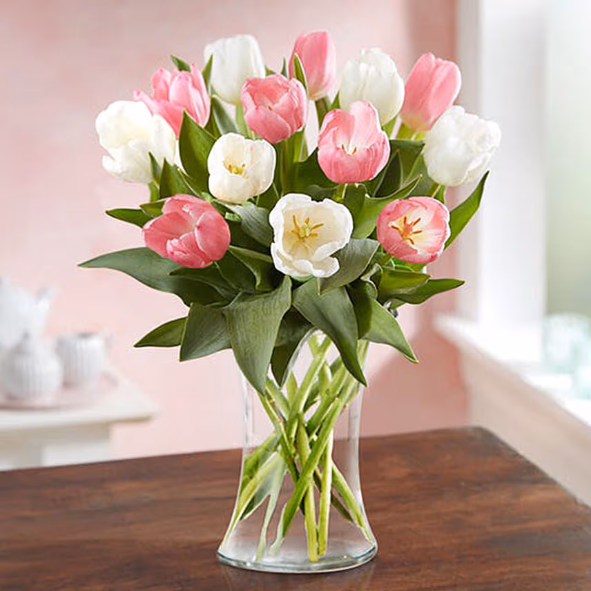 Serene 15 Mixed Tulips Arrangement Ferrero Rocher