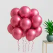 Elegant Set of 10 Pink Metallic Helium Balloons for Celebrations