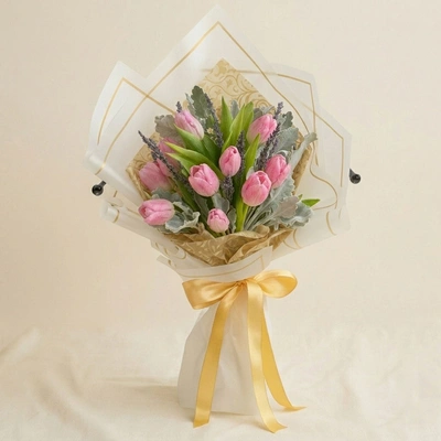 Lovely Pink Tulips Bouquet