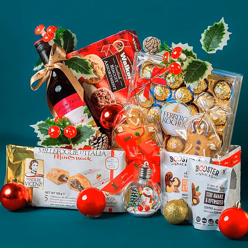 X Mas Munchies N Wine Hamper