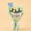 Elegant White Rose Bouquet for Dad