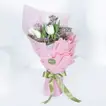 Elegant Tulip Bouquet with Heart-Shaped Chocolate Cake