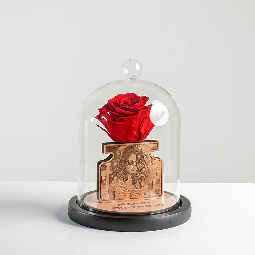 Personalized Red Forever Rose Arrangement