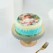 Blue Wishes Personalized Birthday Photo Cake - Chocolate / 500gm