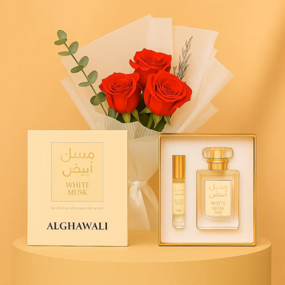 Luxurious Rose Bouquet with Alghawaly - Apple Musk