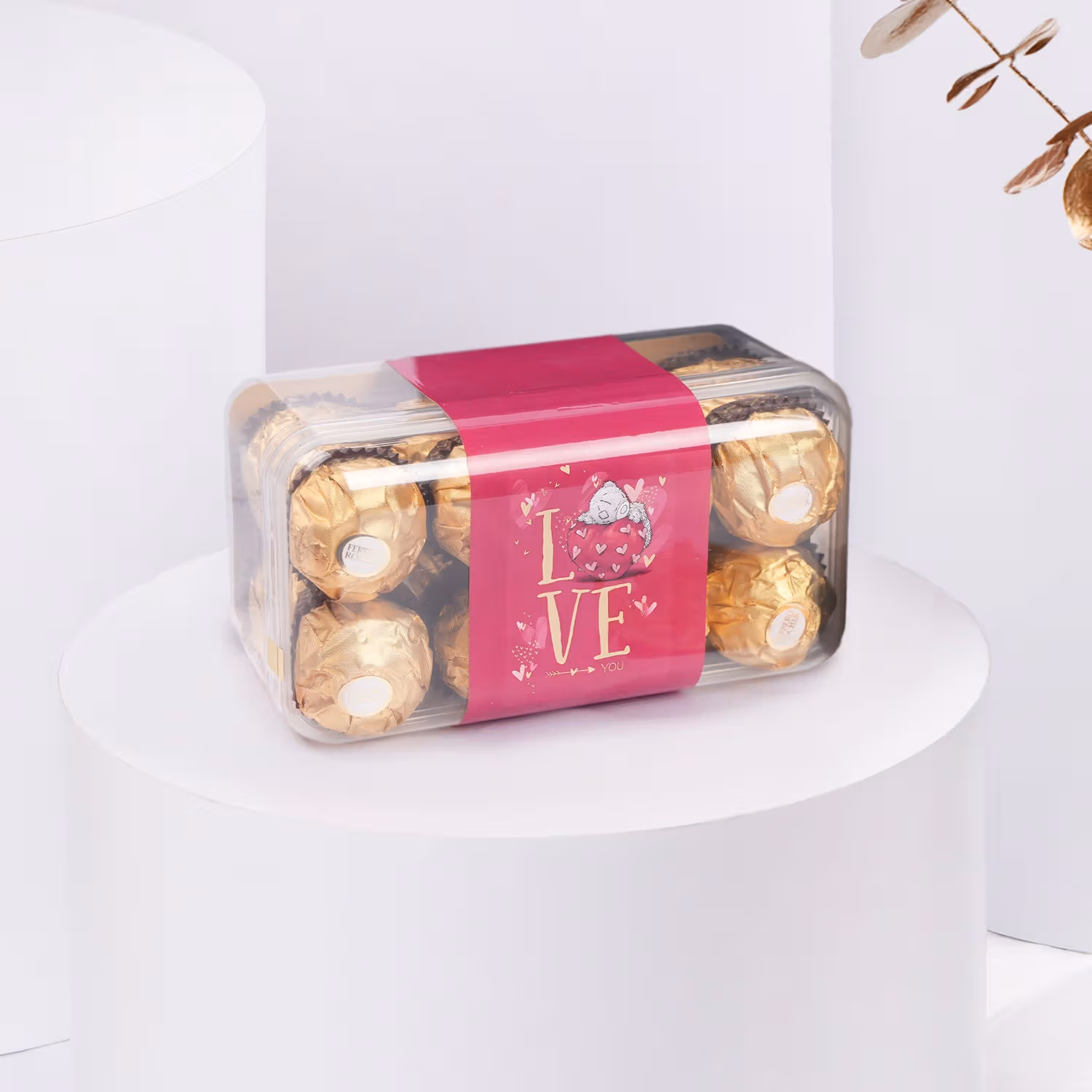 Heartfelt Bliss Bouquet with 16pcs Ferrero Rocher - A Perfect Gift of Love