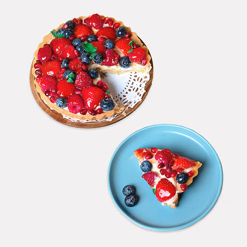Berries Tart Cake With Birthday Balloons