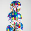 Vibrant Happy Birthday Foil Balloons - Set of 6 with Helium