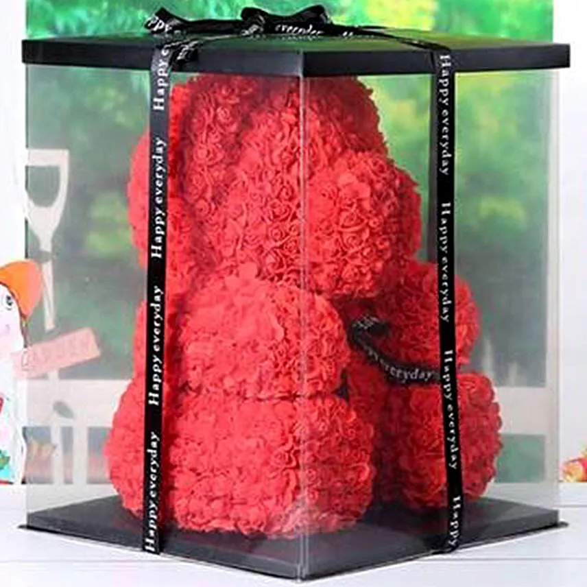 Artificial Red Roses Teddy