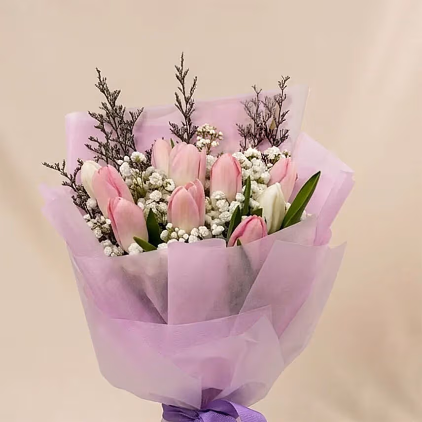 Elegant Tulips Bouquet for Mom
