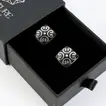 Elegant Gift Basket with Signature Jewelry Black Enamel Swirl Cufflinks