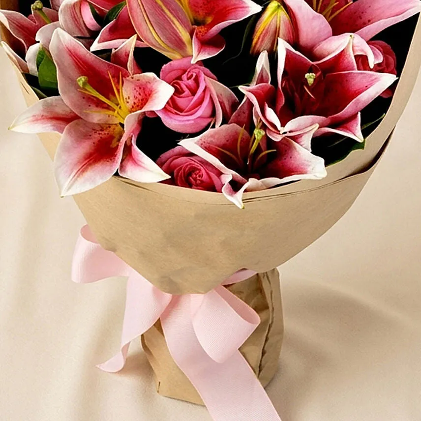 Bunch Of Pink Lilies