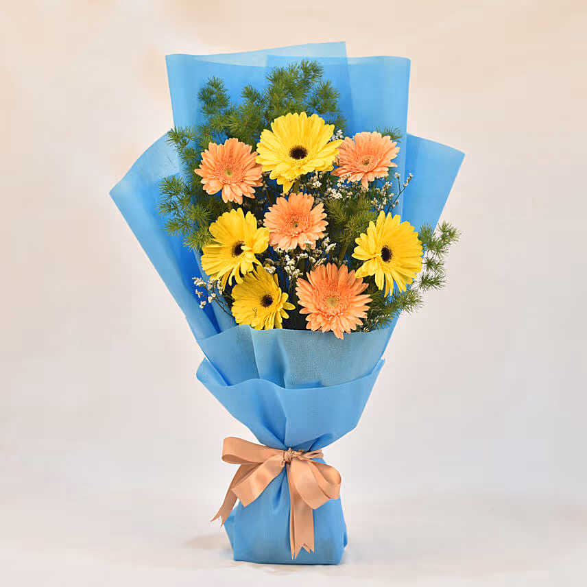 Lovable Gerbera Bouquet With Cake