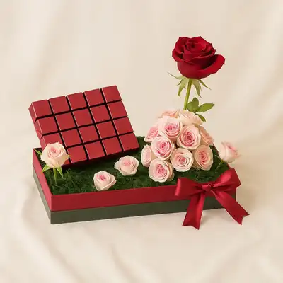 Dessert Joy Chocolates n Rose Tray 