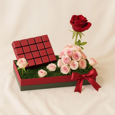 Dessert Joy Chocolates n Rose Tray