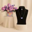 Elegant Blue Eye Guardian Necklace Set with Luxurious Purple Roses Arrangement