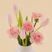 Pink Tulips & Carnations Vase