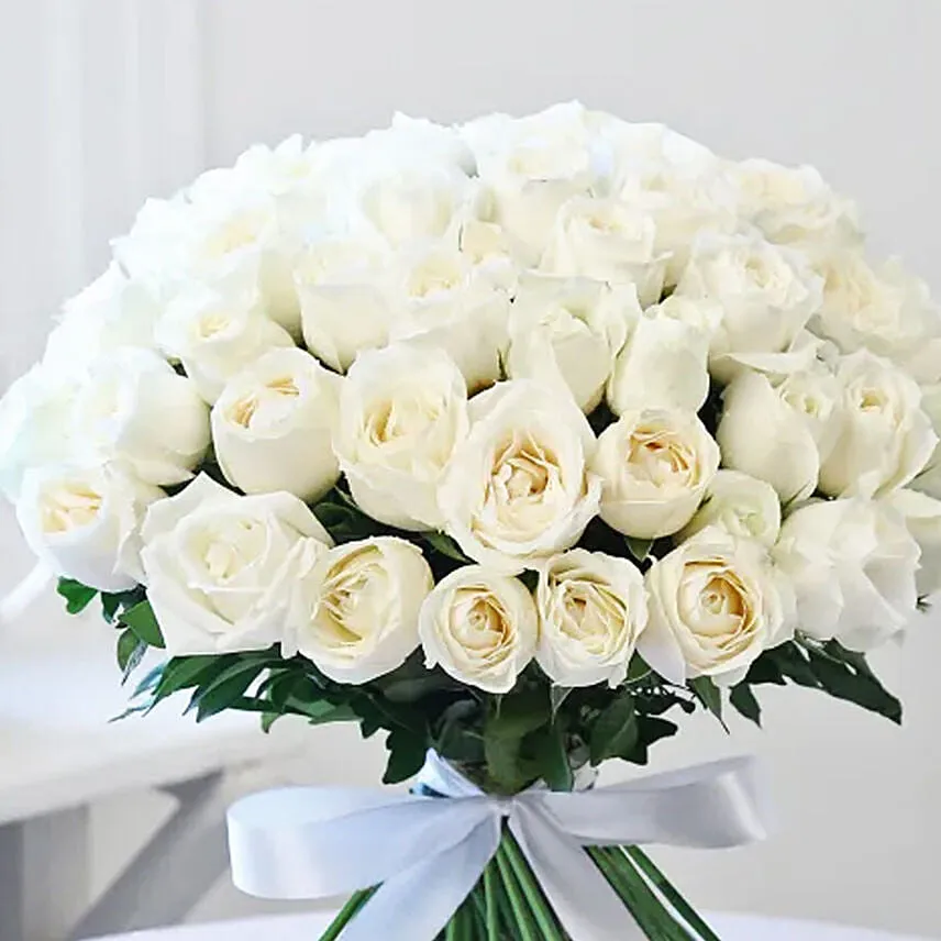 White Roses Bunch And Ferrero Rocher