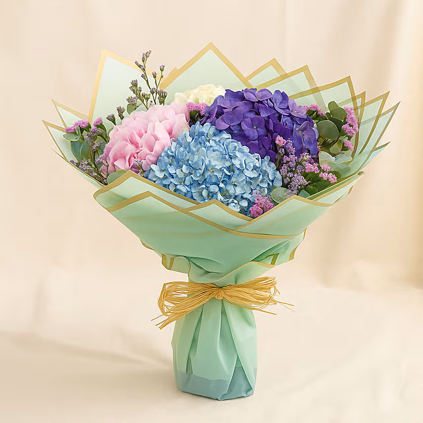 Beautiful 4 Colour Hydrangea Bouquet