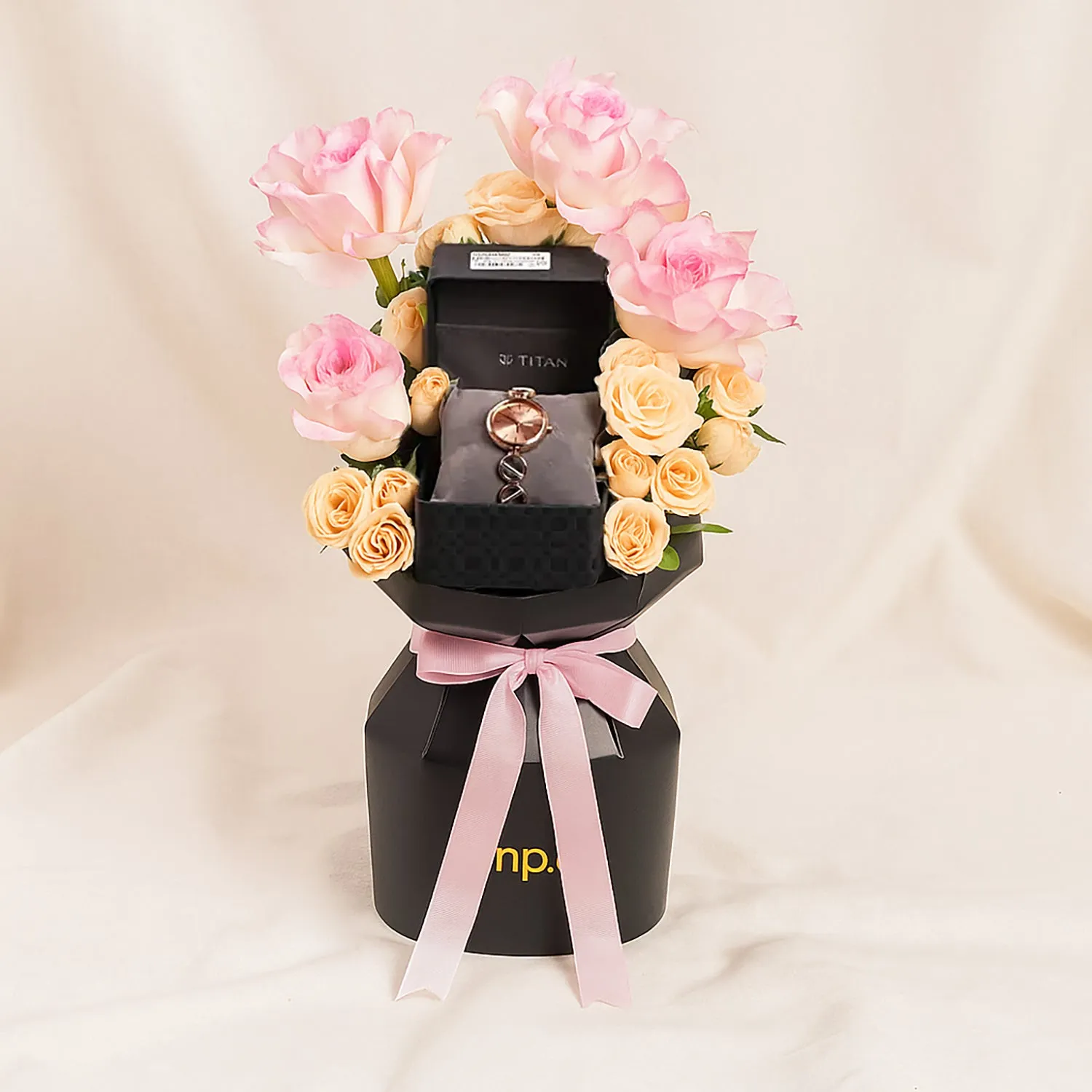 Titan Raga Viva Rose Women's Watch n Flower Bouquet
