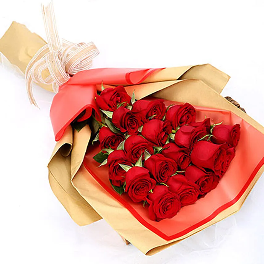 20 Passionate Red Roses Bunch