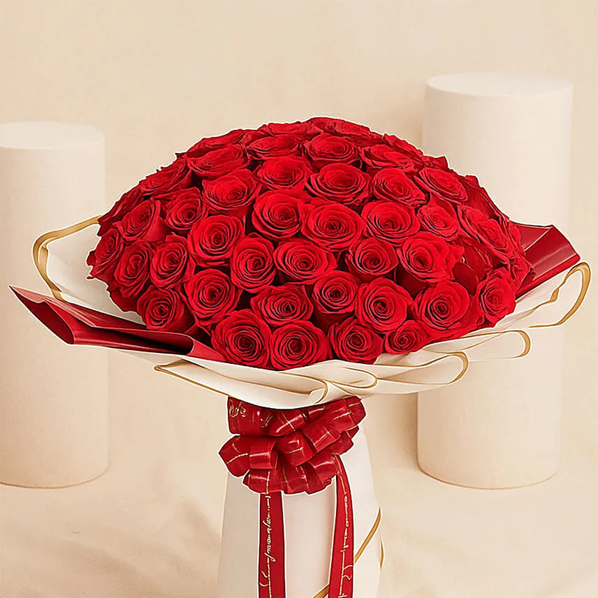 99 Majestic Red Roses