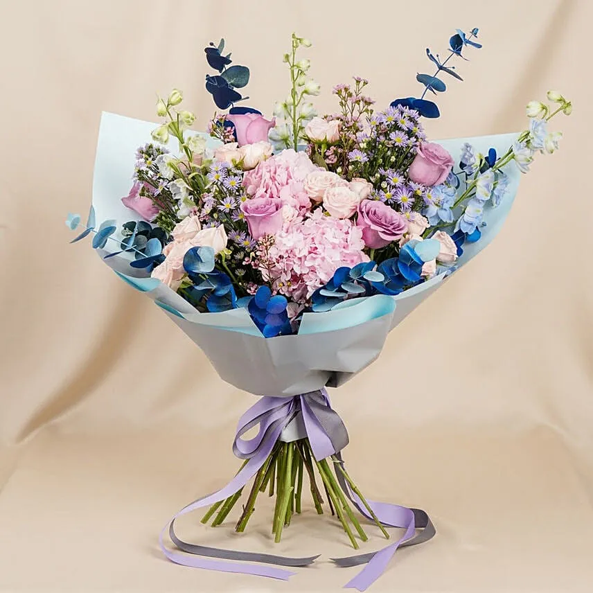 Indigo Floral Ripples Bouquet
