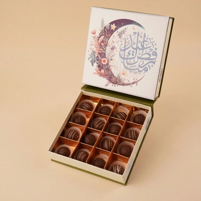Eid Mubarak Chocolate Floral Crescent Box