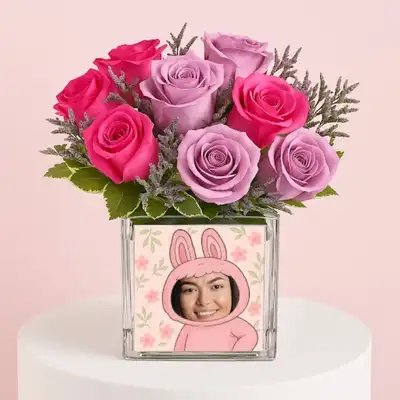 Trendy Gifts | Labubu Doll Customized Rose Vase