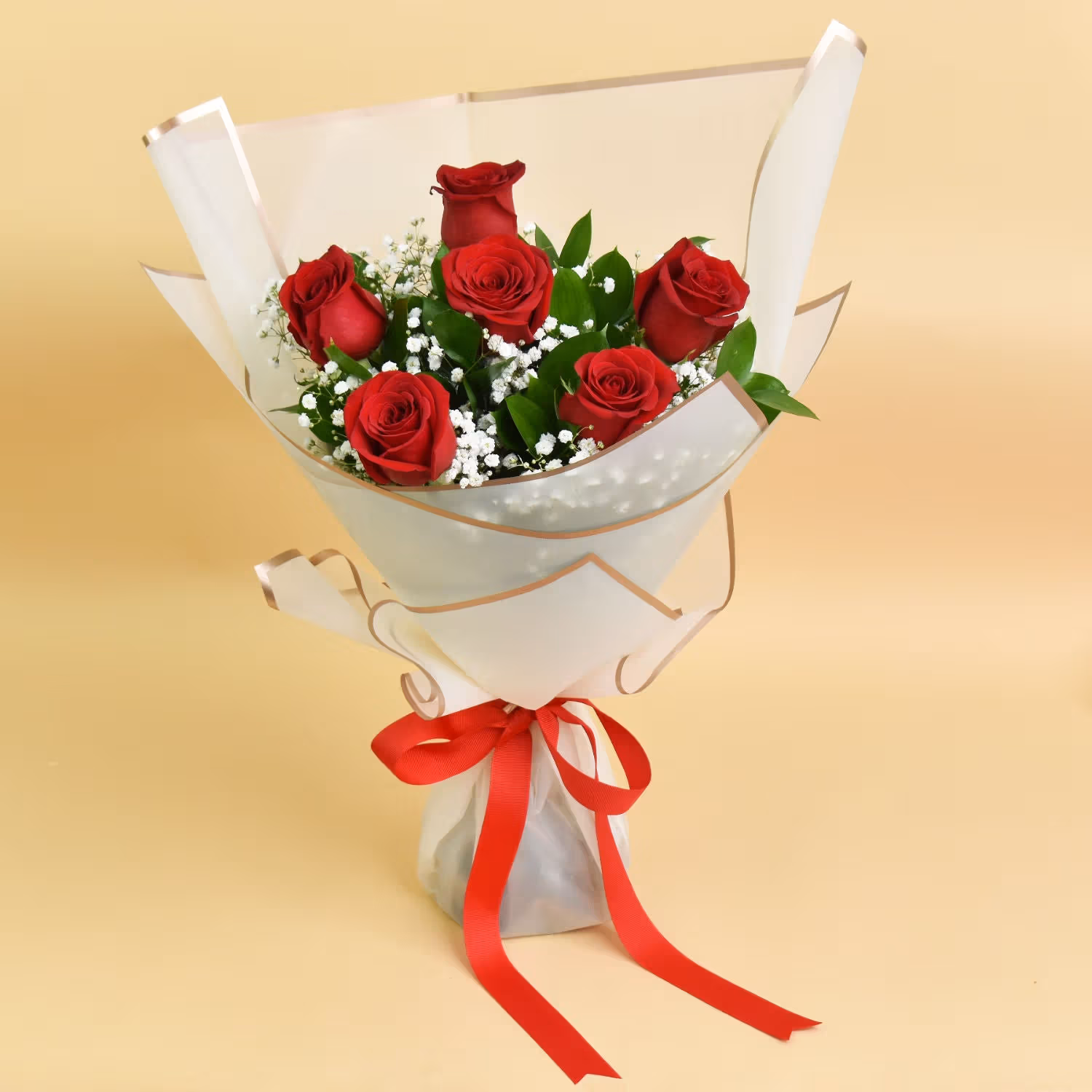 Valentines 6 Roses Bouquet