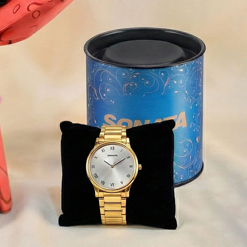 24 Red & Pink Roses Valentines Bouquet n Watch For Him