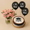 Class of 2026 Graduation Cake With Pink Roses n Balloons